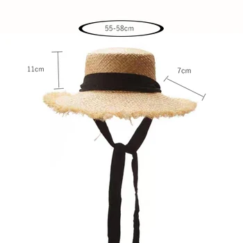 Naujas Mados moterų saulės skrybėlę Nauja Moterų Vasaros Juostelės Lafite šiaudų skrybėlę Paplūdimio Skrybėlę Platus Kraštų Sombreros Hombre Kelionės atostogų