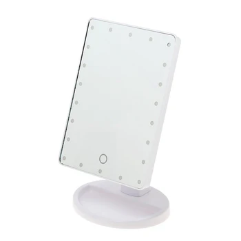 LuazON KZ-06 apšvietimu veidrodis, stalo, vienpusis, 22 LED, jutiklinis mygtukas, Namų dekoro balta