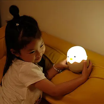 Viščiukai miega žibintai animacinių filmų silikoninė USB įkrovimo trapus vištienos žibintai masažuoklis naktiniai nakties šviesos