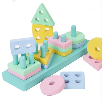 Montessori Žaislai Švietimo Mediniai Žaislai Vaikams Ankstyvo Mokymosi Pratybų Hands-on galimybė Geometrines Figūras Atitikimo Žaidimai