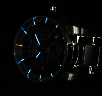 Aukštos kokybės, prabangos Prekės Chronograp Mechaninis laikrodis Vyrams Full Steel Verslo žiūrėti 10Bar Vandeniui safyras Sporto Laikrodžiai