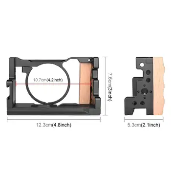 PULUZ Aliuminio Lydinio Kamera Vaizdo Narve Stabilizatorius Sony RX100 VI / VII Rankena DSLR Steadycam Įrenginys 1/4 ir 3/8 Srieginių tvirtinimo taškai