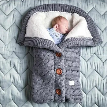 Kūdikių miegmaišis kūdikiui Žiemą Šiltas Sleepsack Kūdikio Vežimėlį, Vilna, mezgimo Paketų Naujagimis