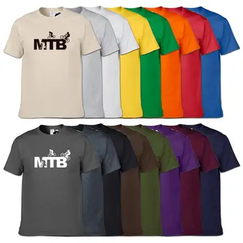 MTB Ciklo Logo Tee Marškinėliai Juokinga Kalnų Dviratininkas Dviračių 16 Spalvų Vyrų Medvilnės trumpomis Rankovėmis T-shirt Populiarus Paauglių Laisvalaikio Marškinėlius