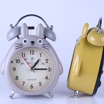 Animacinių Filmų Pelėda Išjungti Skaitmeninio Pabusti Stalo Laikrodis Mielas Totoro Žiedas Varpas Metalo Miegamasis Kvarcinis Laikrodis-Žadintuvas Su Nakties Šviesos
