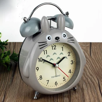 Animacinių Filmų Pelėda Išjungti Skaitmeninio Pabusti Stalo Laikrodis Mielas Totoro Žiedas Varpas Metalo Miegamasis Kvarcinis Laikrodis-Žadintuvas Su Nakties Šviesos