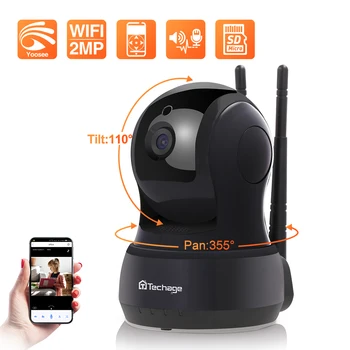 Techage 2MP, Belaidė IP Kamera, Dviejų krypčių Garso Saugumo Wifi Kamera Kūdikio stebėjimo Patalpų Vaizdo Stebėjimo Dome Kameros