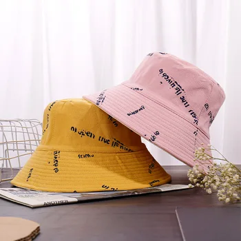 Naujas Mados 2020 Metų Vasaros Bob Chapeu Vyrų Kibiro Kepurę Moterims laiškas Spausdinti Žvejys Bžūp harajuku Panama žvejybos hat