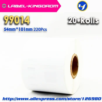 20 Rolls Dymo 99014 Suderinama Etiketės 54mm*101mm 220Pcs/Roll Balta Suderinama LabelWriter 450Turbo Spausdintuvą