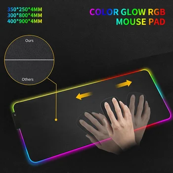 Willkey LED Šviesos Žaidimų Pelės Mygtukai RGB Super Minkštas Didelė Klaviatūra Padengti neslidžia Guma Bazės Kompiuteris, kiliminė danga, Stalas Kilimėlis PC Žaidimas