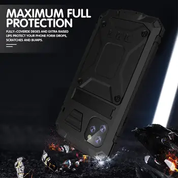 R-Tiesiog Sunkiųjų Šarvų Telefono dėklas Skirtas iPhone 12 Mini Metalo, Aliuminio Apsauginis Dangtelis Atveju su Atrama, Skirta 