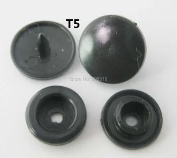 NBNLWA 100sets plastmasės snap mygtukų 10mm/12mm T3/T5 balta/juoda maišą mygtukai