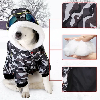 HOOPET Naminių Šunų apranga Žiemą Šiltas Medvilnės Drabužius Didelis Šuo, Laisvalaikio Stiliaus Spalvos žieminis Paltas Didelių Šunų 3XL-7XL 2 Kojos