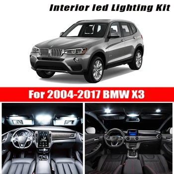 Už 2004-2017 BMW X3 E83 Baltos spalvos automobilių reikmenys Canbus Klaidų, LED Interjero Šviesos Skaitymo Šviesos Rinkinys Žemėlapis Dome Licencijos Lempos