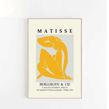 Matisse meno plakatas Minimalistinio modernaus drobės menininkas namų puošybai Nuogas abstrakčiosios tapybos sienos nuotraukas, už kambarį
