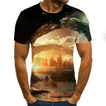 2020 Naujas Žvaigždėtas Dangus 3d Atspausdintas marškinėliai Vyrams Vasaros Atsitiktinis Žmogus marškinėliai Topai Tees Juokinga marškinėlius Streetwear Vyrų dydis XXS-6XL