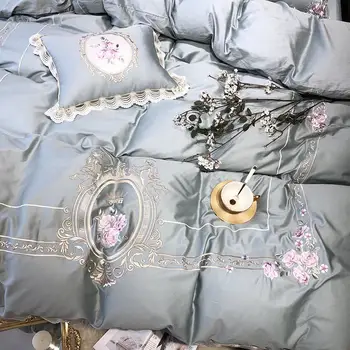 Claroom Egipto medvilnės Prabangus Patalynės Komplektas elegantiškas antklodžių užvalkalus Klasikinė Mėlyna Rožinė Lova padengti nustatyti SA11*