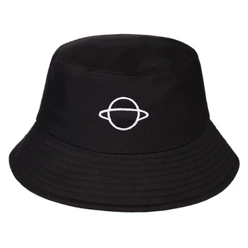 Mados vasaros medvilnės kibiro kepurę moterims lauko saulės kibiro kepurę hip-hop skrybėlės Panamos skrybėlė Planetos siuvinėjimo žvejys skrybėlės casqutte
