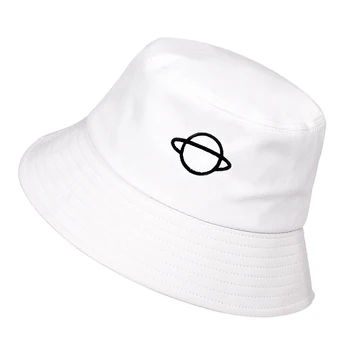 Mados vasaros medvilnės kibiro kepurę moterims lauko saulės kibiro kepurę hip-hop skrybėlės Panamos skrybėlė Planetos siuvinėjimo žvejys skrybėlės casqutte