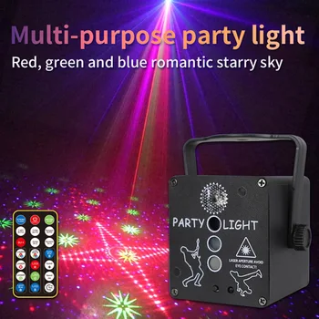 Mini RGB LED Disco Projektoriaus Šviesos Nuotolinio Valdymo KTV Šou Šalis DJ Etape Lempos Uplights Scenos Apšvietimas Šviesos Poveikis