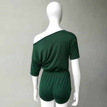Moterų Sexy Jumpsuit Trumpas Rankovės Atsitiktinis Rompers Sleepwear Vasaros Prarasti Off Peties Vienas Gabalas Playsuit Bodysuit Mini Šortai