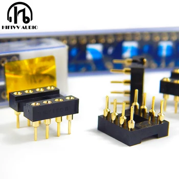 Hifivv garso hifi 8 smeigtukai DIP 8 IC lizdas op amp lizdas aukso bazės Sėdynės Importo paauksuoti 10 vnt 8-pin kojų IC chip lizdas