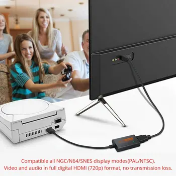 Už Dreamcast į HDMI suderinamus Keitiklio Kabelį už N64 / GameCube / SNES Konsolės Plug and Play HDMI suderinamus Adapteris