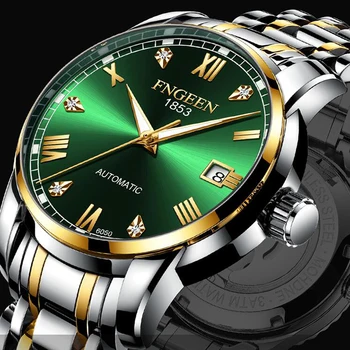 Top Brand Prabangūs vyriški Automatinis Mechaninis laikrodis atsparus Vandeniui Laikrodžiai Vyrams iš Nerūdijančio Plieno Diržas Šviesos Verslo Laikrodžiai