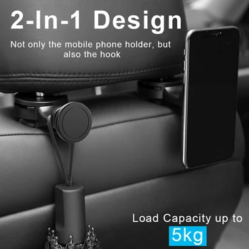 XMXCZKJ Prabanga Magnetinio Automobilinis Telefono Laikiklis, Kablys Atgal Sėdynės Pagalvėlės Universalus iPhone