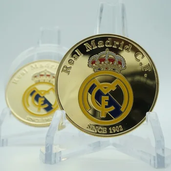 Aukso Futbolo Žvaigždė futbolo žaidėjas Ronaldo Meno Monetų Atminimo Medalis Auksu Spalvos mygtukai spausdinimo Amatų Monetas