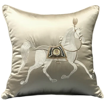 Šviesos prabanga Europos stiliaus karo žirgas pagalvėlės, pagalvės Aukštos kokybės Kinijos siuvinėjimo Gyvenamasis kambarys sofos atlošo dekoro pagalvę core