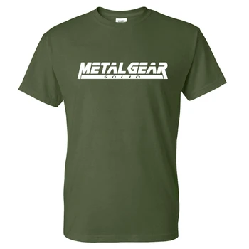 Metal Gear Solid T-Shirt Vyrai Moterys Žaidimo Stiliaus Vientisa Spalva Laiškas Spausdinti Streetwear Aukštos Kokybės Medvilnės Marškinėlius Mados Marškinėliai, Topai
