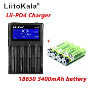 1pcs LiitoKala lii-PD4 LCD), 3,7 V 18650 21700 baterija, Įkroviklis+4pcs), 3,7 V 18650 3400mAh INR18650 34B li-jonų Baterijas