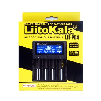 1pcs LiitoKala lii-PD4 LCD), 3,7 V 18650 21700 baterija, Įkroviklis+4pcs), 3,7 V 18650 3400mAh INR18650 34B li-jonų Baterijas