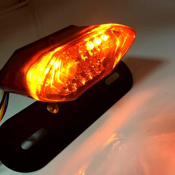 Motociklas moto motociklo galinio talilight uodega lemputės stabdžio signalas atgal universalus įspėjimo stop žibintas led 12V posūkių žibintas