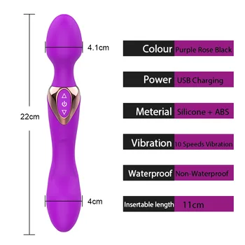 IKOKY Klitorį Stimuliuoja Galingas Didelis Vibratoriai Sekso Žaislas, Skirtas Moteriai, 10 Greitį Dvigubai Galvos Smūgio Moterims Magic Wand Body Massager