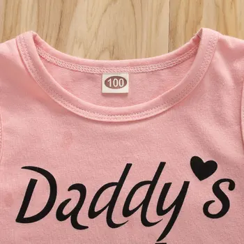 2VNT Bamblys Vaikams, Kūdikių, Mergaičių Drabužiai Raidė T-shirt Viršūnes Gėlių Pants Šortai Komplektus Nustatyti Sunsuit