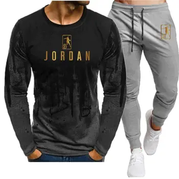 Karšto vyrų rinkiniai t marškinėliai + kelnės dviejų dalių rinkiniai, laisvalaikio tracksuit krepšinio naujas mados spausdinti kostiumai sportwear fitneso marškinėliai