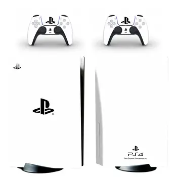Vaiskiai Balta PS5 Standartinio Disko Leidimas Odos Lipdukas, Decal Padengti 5 PlayStation Konsolės & Valdytojai PS5 Odos, Vinilo Įklijos