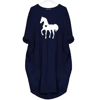 Mados T-Marškinėliai Moterims Arklių Meilės Laiškus Spausdinti Kišenėje T-Shirt Moterų Moterų Plius Dydis Juokingas Apkarpyti Viršūnes