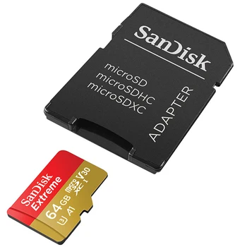 SanDisk Nemokamas Pristatymas Ekstremalių Micro SDtf Kortelės U3 A2 Atminties Kortelė 32GB 64GB 128GB 256 GB TF Kortele Fotoaparato Drone cartao memoria de