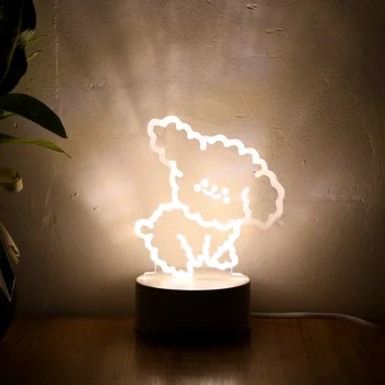 SOLOLANDOR Naujausias Akrilo neoninės šviesos 3D Naktį šviesos stalo lempa Naktiniai staleliai, lempa, LED lempos Gimtadienio šventė vaikams papuošti