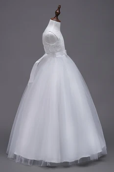 Sandėlyje Princesė Baltos Spalvos Gėlių Mergaičių Suknelės Mergaičių Inscenizacija Suknelės, Pirmosios Komunijos Suknelės, Vakaro Suknelės, Šaliai
