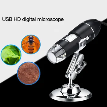 Reguliuojamas 1600X /1000X/500X 8 LED Skaitmeninis Mikroskopas Tipas-C/Micro USB didinamasis stiklas Elektroninių Stereo USB Endoskopą Mobile PC