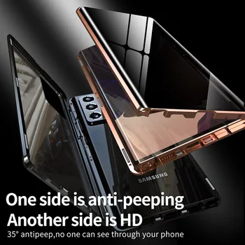 Naujas Samsung Galaxy Note20 Note20 Ultra Anti-Spy Magnetinis Stiklo 360°Visą Atveju Paprasto Įrengtas Atveju Sansung Galaxy Note 20