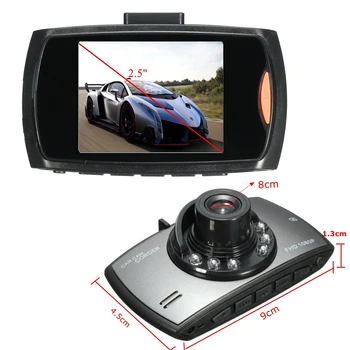 2.5 LCD 1080P Automobilių DVR Kamera Brūkšnys Cam Vaizdo įrašymo G-jutiklis Naktinis Matymas Recroder vaizdo Kamera видеорегистратор авто brūkšnys cam