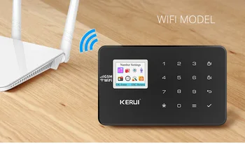KERUI W18 Juoda Spalva Psichikos Nuotolinio Valdymo Belaidžio Namų Signalizacijos Wifi, GSM APP LCD GSM SMS Saugumo nuo Įsilaužimo Signalizacijos Sistemos