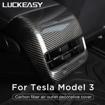 LUCKEASY už Tesla Model 3 2017-2019 galinėje sėdynėje Lauke nekilnojamojo Anglies Pluošto Dekoratyvinės Formos Vidaus Apdaila, Auto Priedai