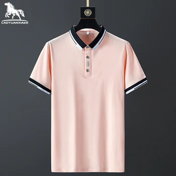 Polo marškinėliai vyrams, vasaros nauji aukštos kokybės mens Trumpas rankovės vientisos spalvos atvartas, Kvėpuojantis jaunimo Verslo atsitiktinis polo marškinėliai, M-4XL117