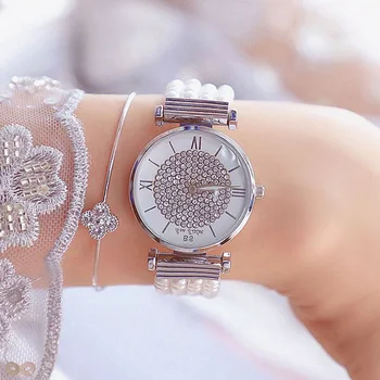 Zegarki Damskie 2019 Moterų Kvarciniai Laikrodžiai Prabangių Perlų Apyrankė Elegantiška Suknelė Laikrodžiai Ponios Laikrodis Relogios Femininos siųsti
